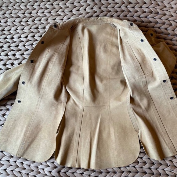 Woman’s Raw REAL leather Shirt Jacket sz Small - Picture 3 of 5